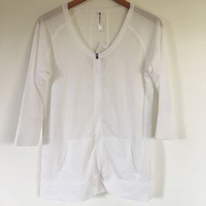 NWT FABLETICS White Mesh Jacket, Size L